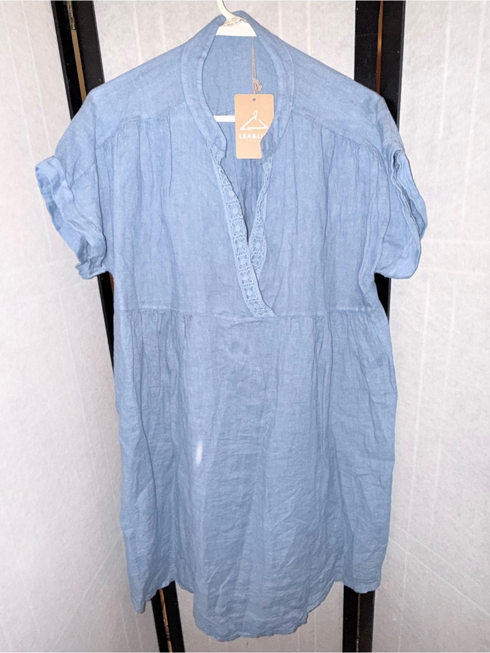 Lea Blue Linen Tunic Dress
